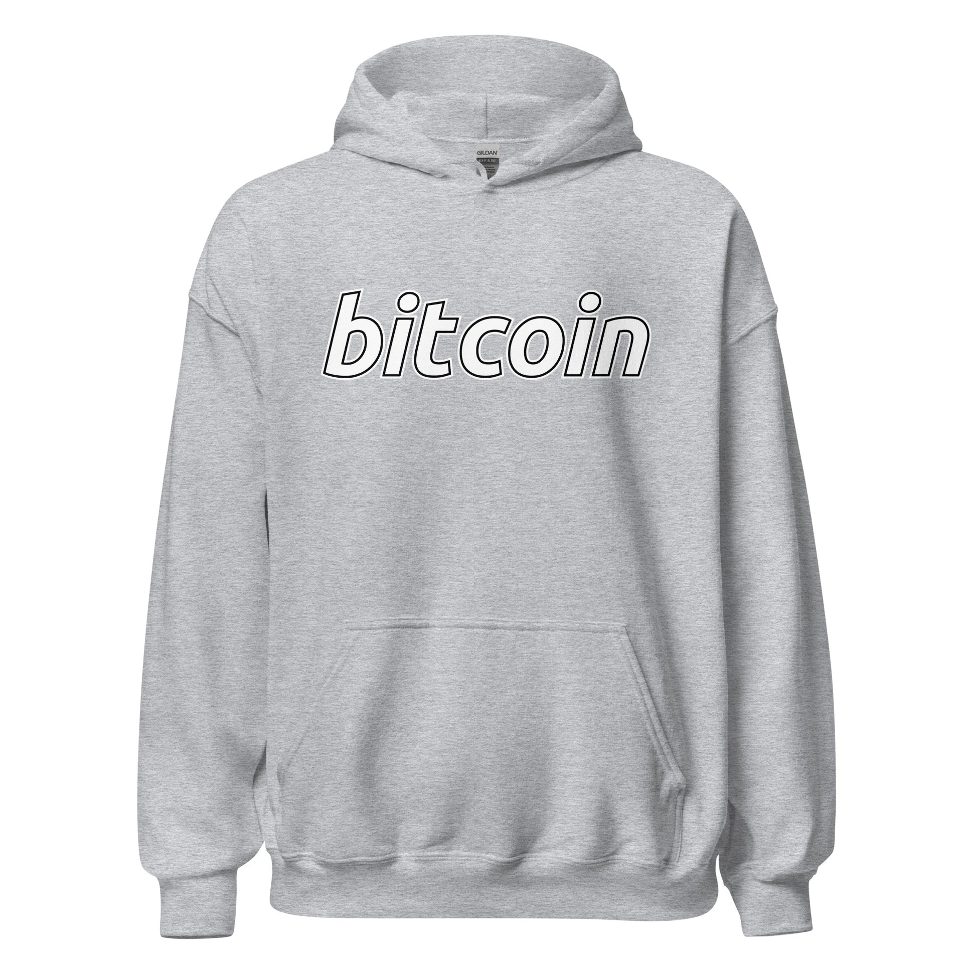 Harmaa Meemirotta bitcoin huppari suurella tekstillä edessä mukavuutta varten