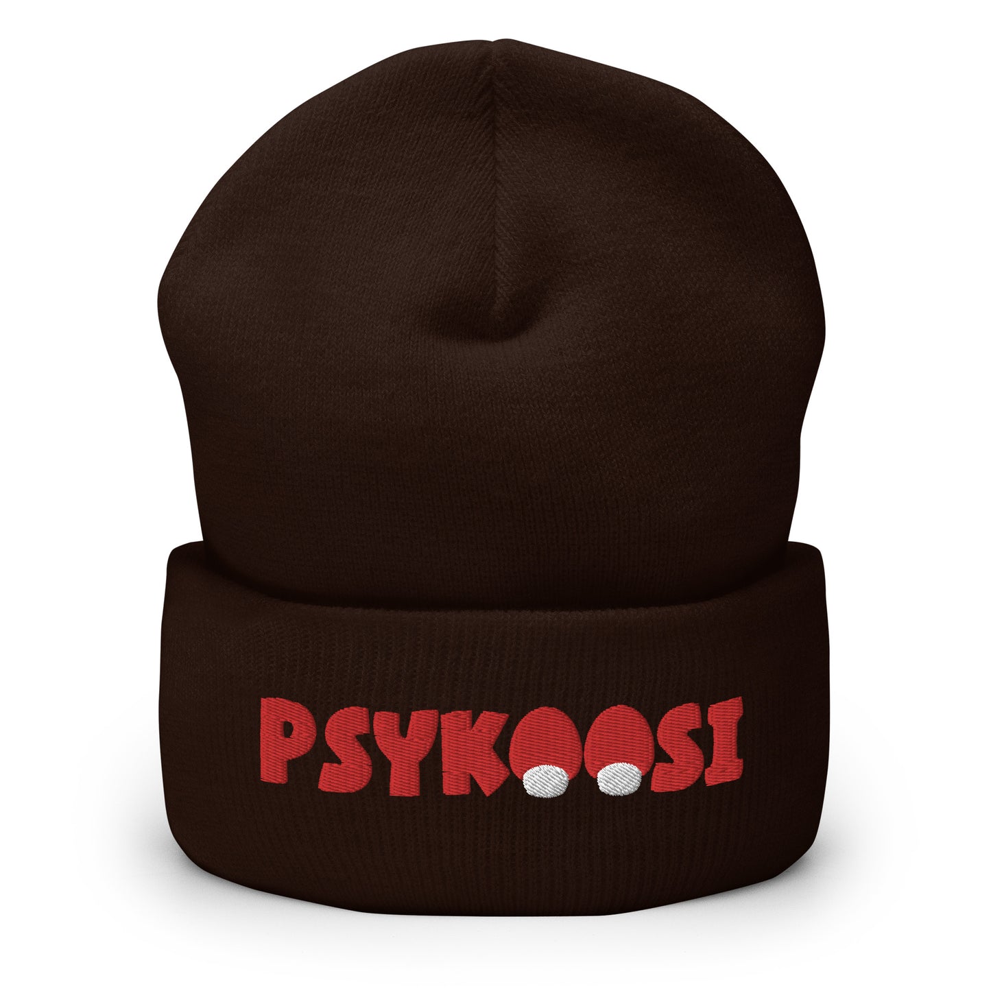 Musta psykoosi pipo punaisella logolla, pehmeä ja mukava talvivaruste.