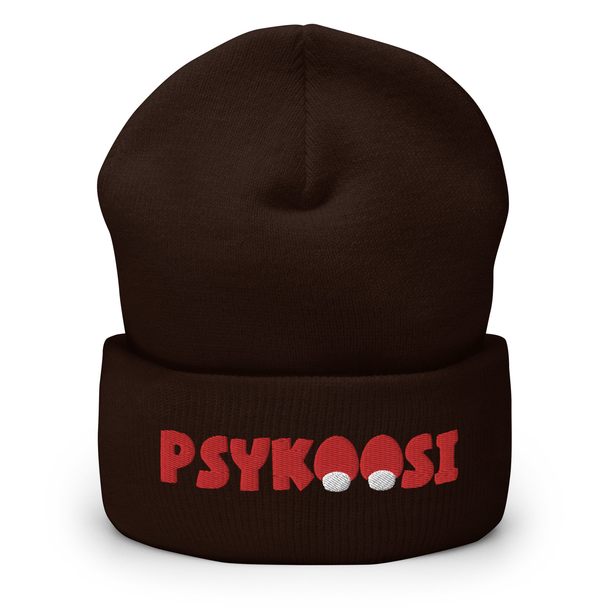 Musta psykoosi pipo punaisella logolla, pehmeä ja mukava talvivaruste.
