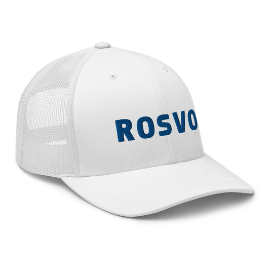 Kuvassa näkyy takaapäin Rosvo Lippis, Meemirottan valkoinen verkkotrukkihattu, jossa on säädettävä snapback-kiinnitys, joten se on ihanteellinen lahjaidea meemivaatteiden ystäville.