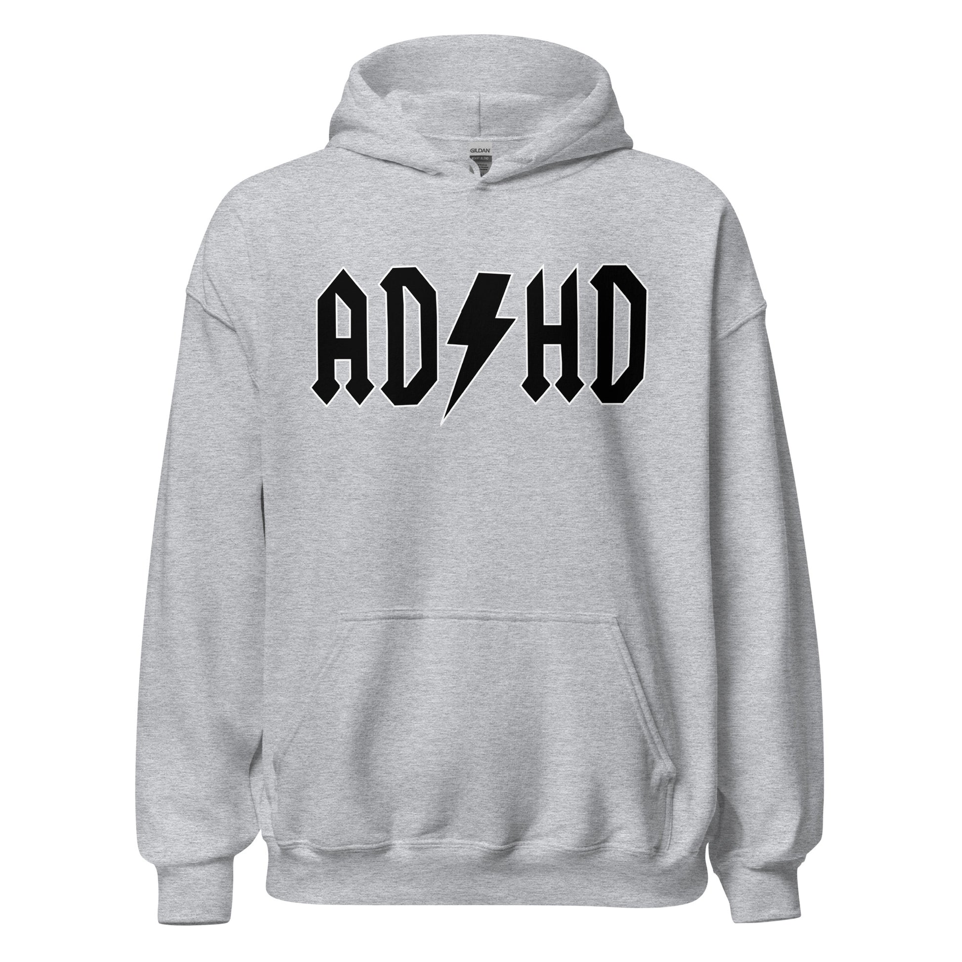 Meemirottan "ADHD Huppari" on tyylikäs harmaa huppari, jossa on lihavoitu mustia kirjaimia, joissa on sana "ADHD", jossa salaman symboli korvaa taitavasti S-kirjaimen. Hauskat payat -design muistuttaa klassista rock-bändilogoa, ja siinä on etutasku ja kiristysnyörillä oleva huppu, jotka lisäävät tyyliä ja mukavuutta.